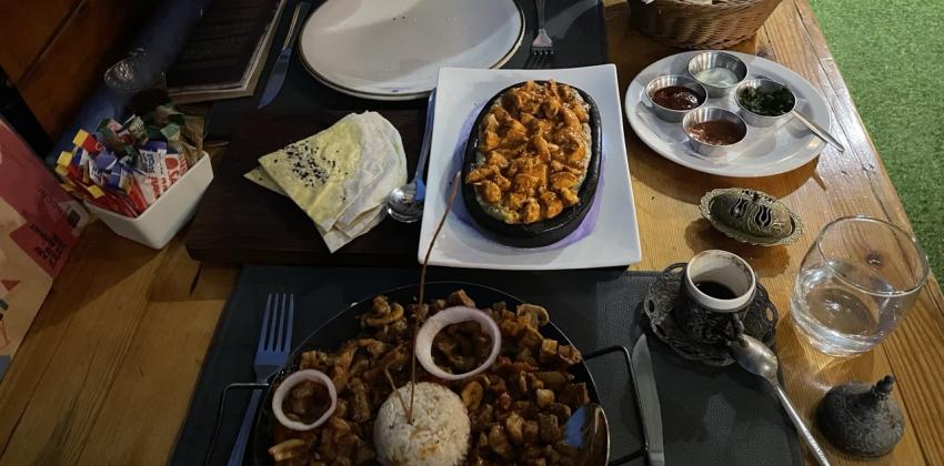 Picture of two Turkish dishes from a restaurant in Cape Town. 