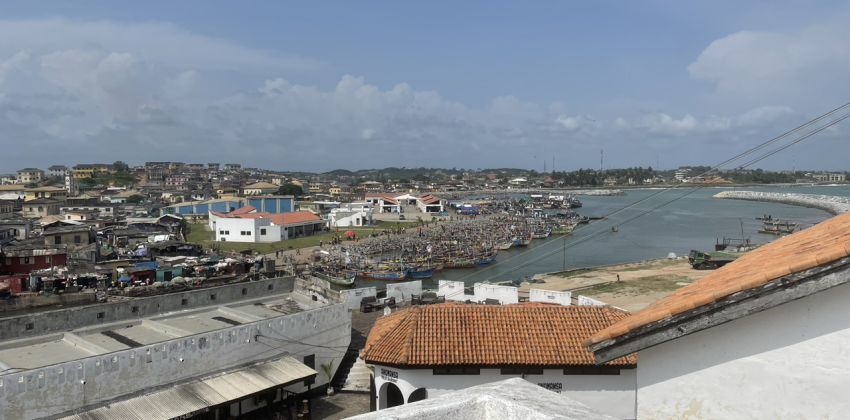 The view from Elmina Castle overlooking the city of Elmina, Ghana formally known as Cape Coast. 