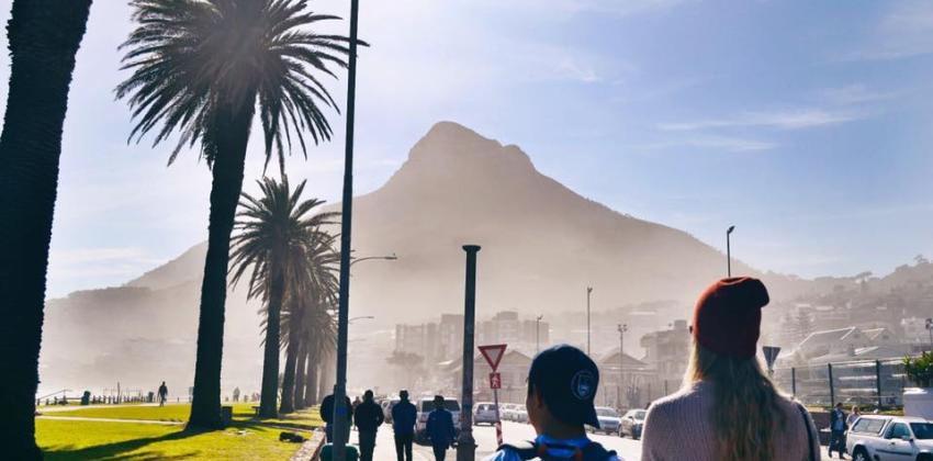 Students on Sea Point promenade