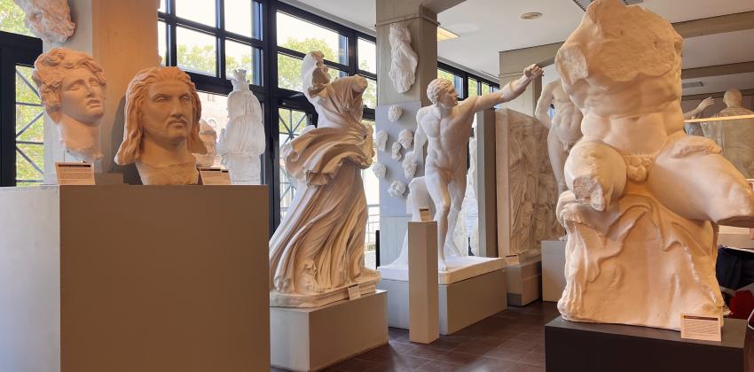 Marble statues housed at the Abguss-Sammlung Antiker Plastik, a museum of statues in West Berlin.