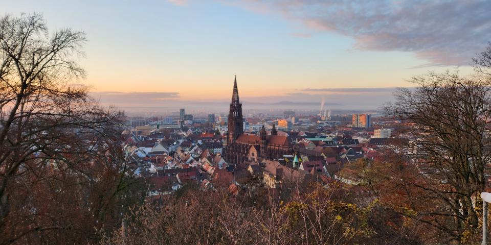 An arial shot of Freiburg, Germany.