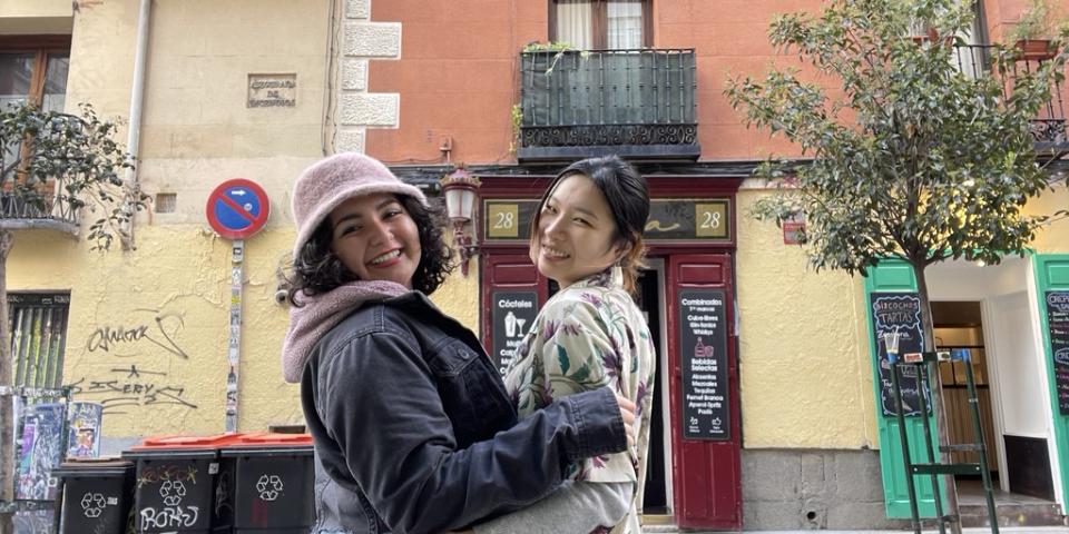 Correspondent photo of 2 women in Madrid 