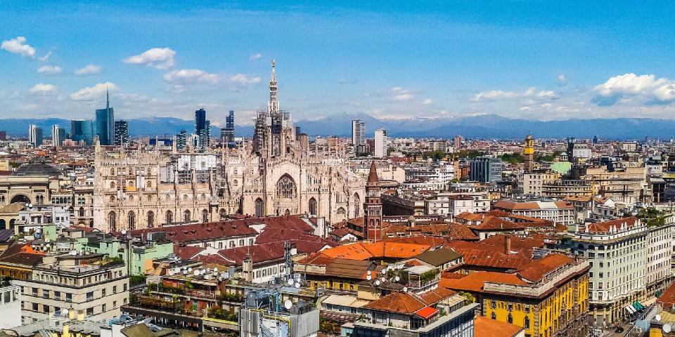 Skyline view of Milan