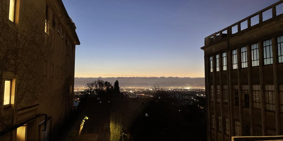 Cape Town Sunrise between Two Buildings on the UCT Campus 